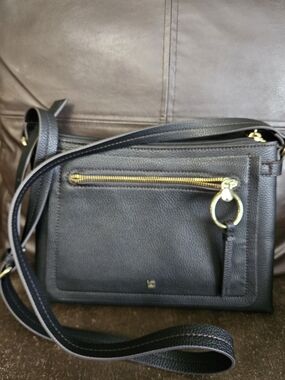 Liz Claiborne Black Crossbody Bag with Gold Hardware